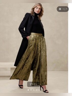 Banana Republic Metallic Gold Wide Leg Pants Size 2 Palazzo Holiday Glam Luxury